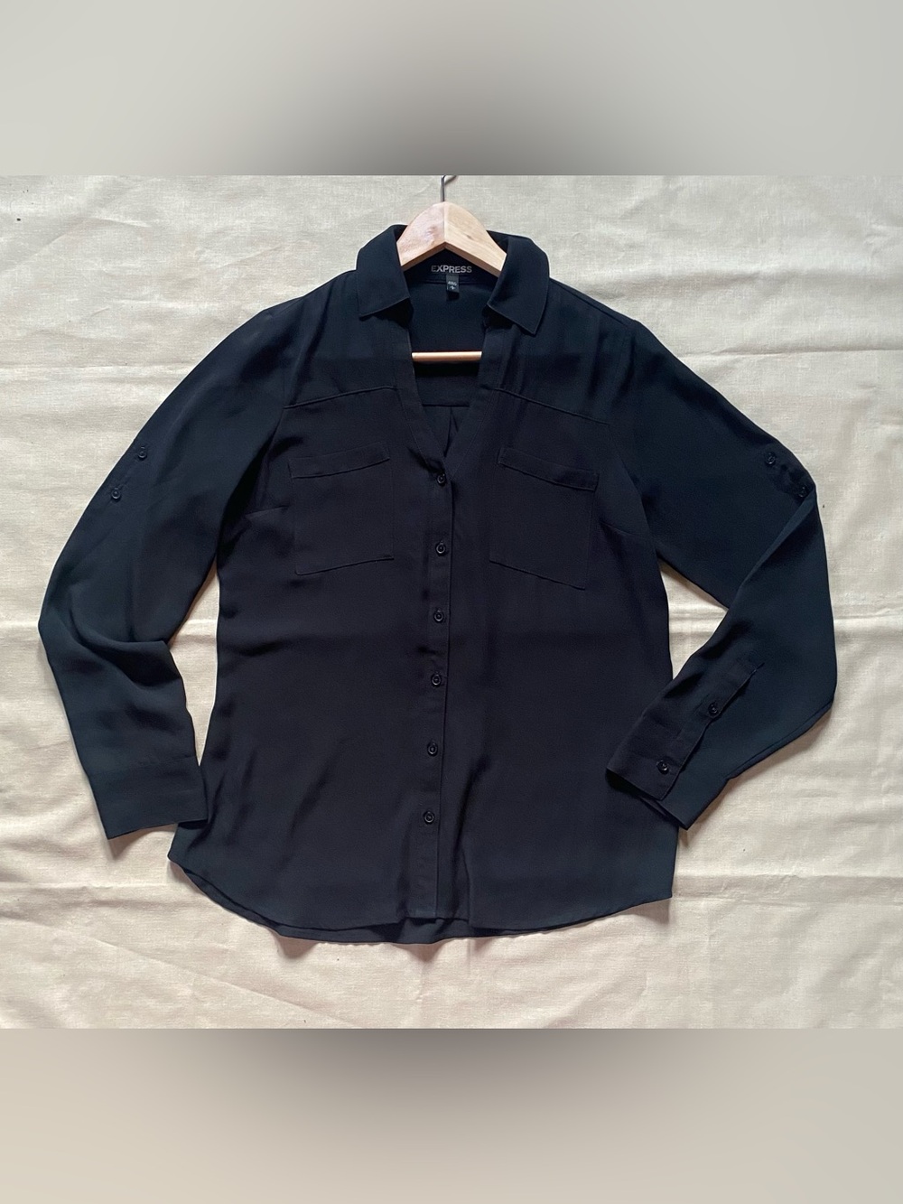 Express Black Women's Button-Front Blouse